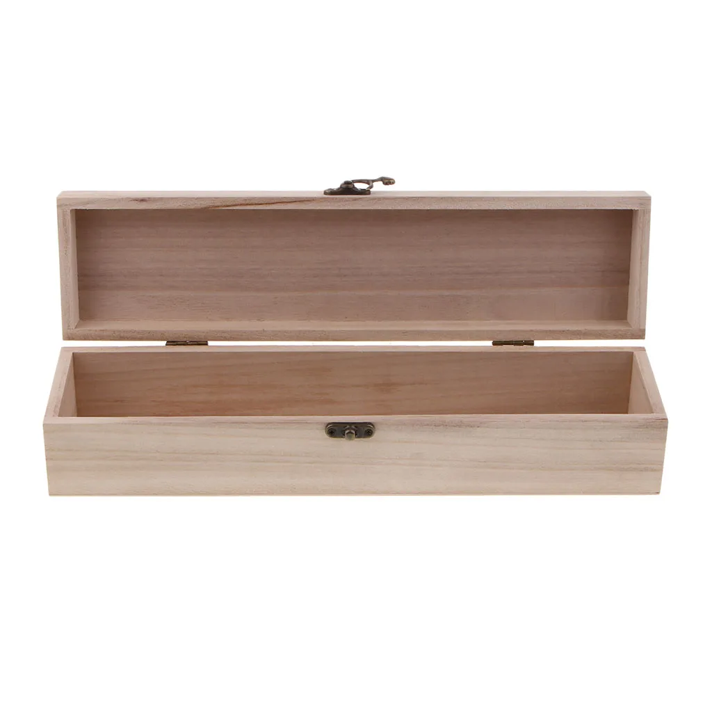 Handmade Long Wooden Box Natural Wood Storage-Rectangular Boxes for | Дом и сад