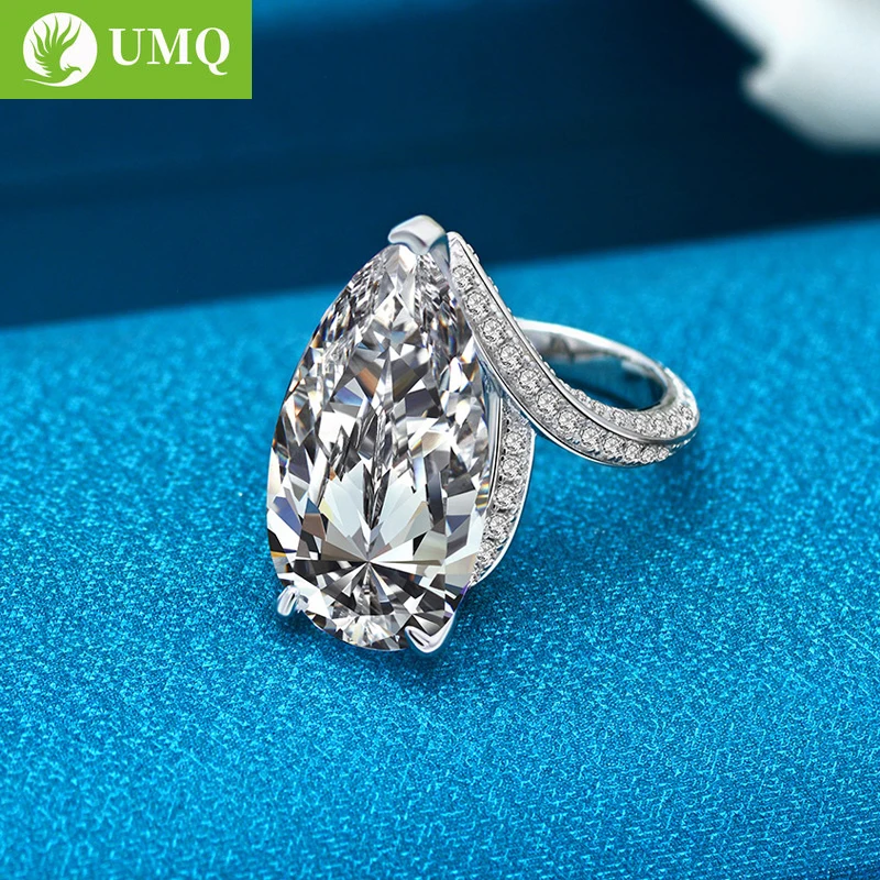 

UMQ Sparkling 22 Carats Warter Drop High Carbon Diamond Finger Rings For Women Solid 925 Sterling Silver Party Fine Jewelry