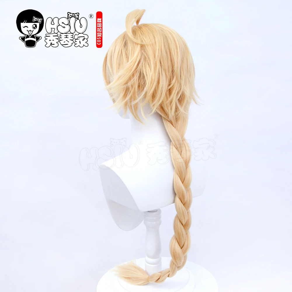 HSIU Genshin Impact cosplay Aether Wigs Lumine Heat Resistant Synthetic Hair + Free gift brand wig cap | Тематическая одежда и