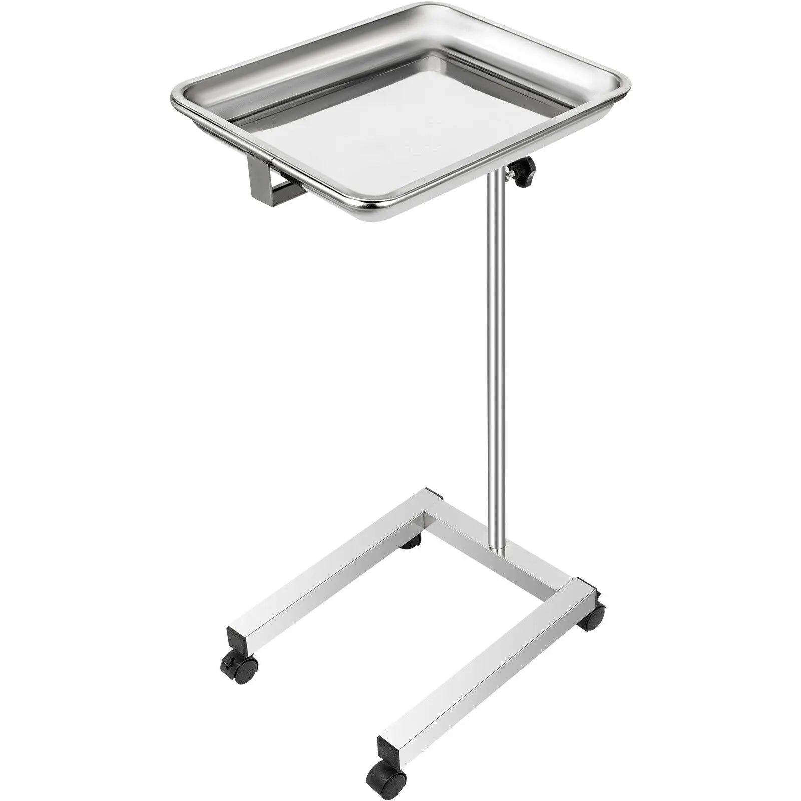

VEVOR 32-51 Inch Mayo Stand Mayo Tray with Adjustable Height Omnidirectional Wheels for Home Equipment Personal Care Laboratory