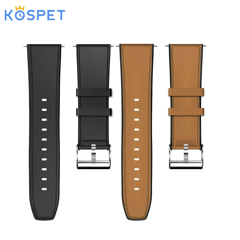 Ремешок для смарт часов KOSPET из воловьей кожи и силикона ремешок 24 мм
