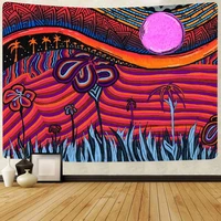 trippy mountain tapestry hippie flower octopus art wall hanging tapestries for living room home decor banner