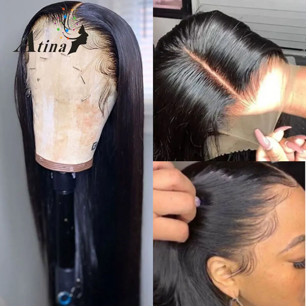 Предварительно вырезанные 6 дюймов глубокий часть синтетические волосы прямые