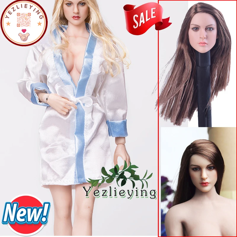 

1/6 Scale Female Head Sculpt Clothes Accessories pajamas Silk Nightgown Model Fit 12"Jodoll Action Figure Body Toys Doll Gift