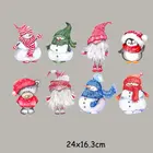 Цветные рождественские нашивки 24x16,3 см с изображением снеговика, термонаклейки для самостоятельного изготовления одежды, футболок, термонаклейки, украшение, печать
