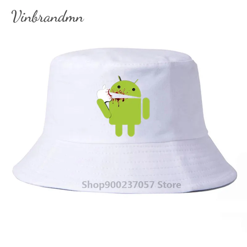 Хит продаж брендовая забавная шляпа-Панама с Android едящим яблоком модная летняя