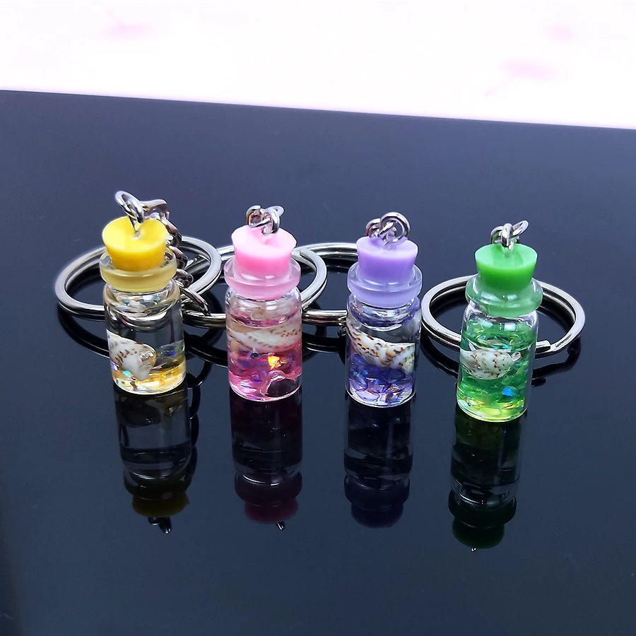 Акриловые милый брелок сока мороженого раковины дрейф бутылка с подвеской для