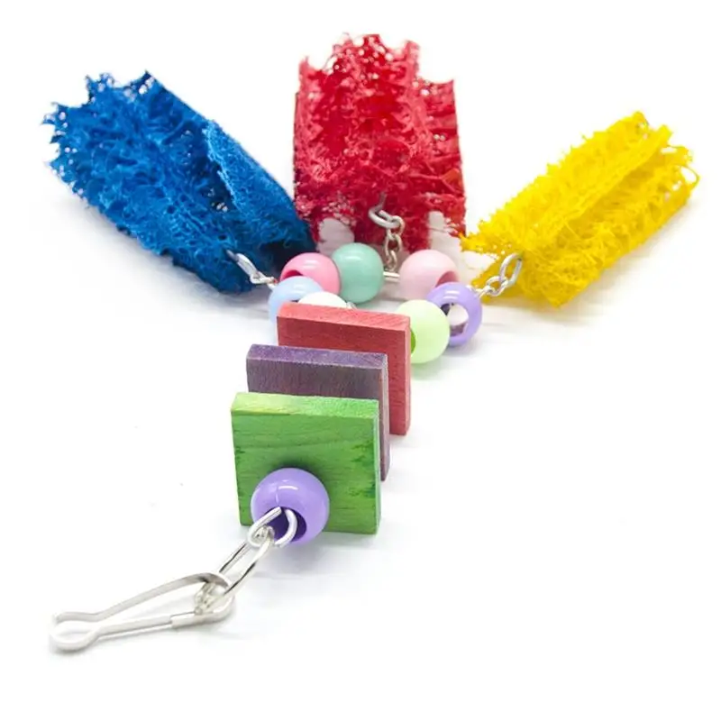 

1pc Bird Chewing Toy Anti-Biting Bird Cage Bite Toy Parrot Hanging Bell Toy With Acrylic Beads For Small Pet Birds Supplies