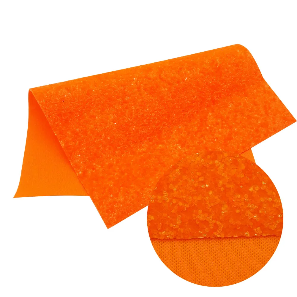 orange 22*30 см блестящие туфли-лодочки на устойчивом Ткань Неоновый золото A4 Искусственная кожа листы Sequin синтетические Hairbow ткань, аксессуары для DIY синтетическая кожа - Цвет: orange