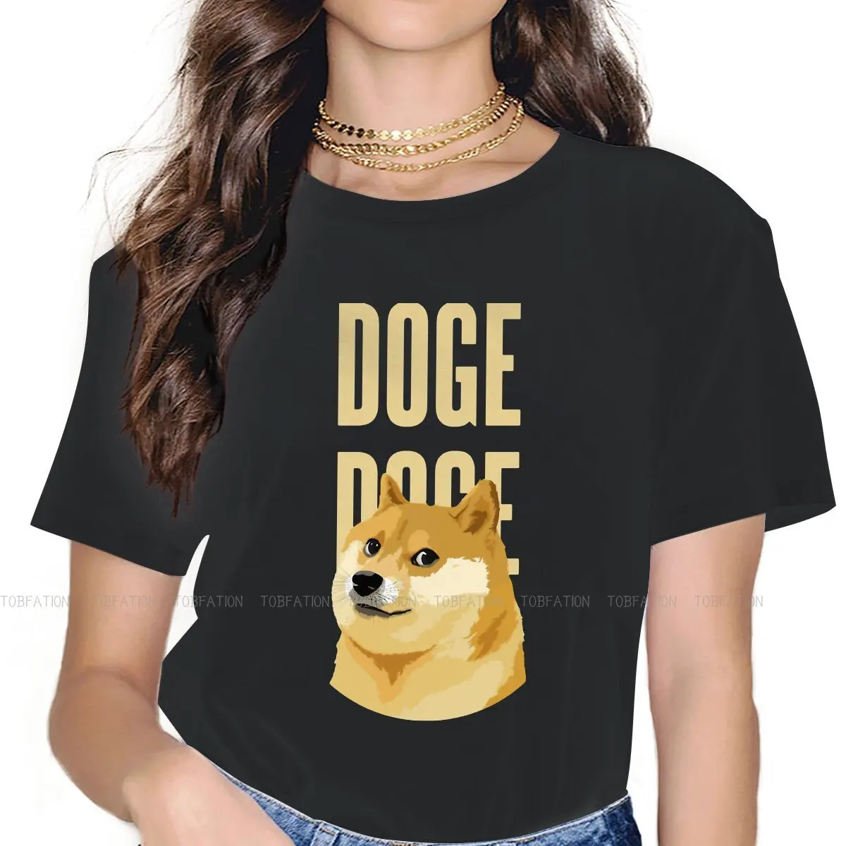 

Dogecoin криптовалюты майнеры мемы женщины футболка Doge женские топы графические Смешные тройники Дамы 4XL хлопковая футболка