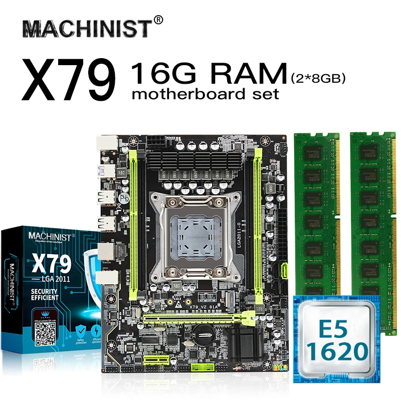 Комплект материнской платы X79 lga 2011 с Intel Xeon E5 1620 CPU 2*8G(16G) DDR3 память ECC REG RAM MATX NVME M.2 SSD