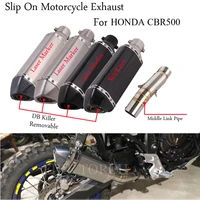 slip on for honda cbr500 cb500f cb500x 2013 2019 motorcycle exhaust escape modified db killer muffler tube mid middle link pipe