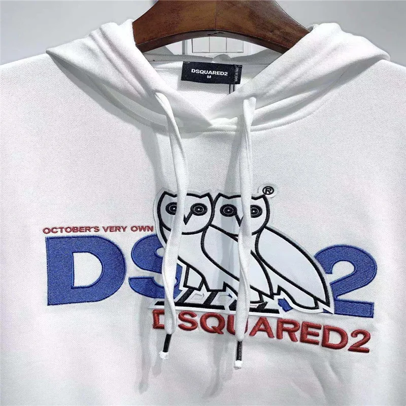 

DSQ Winter Men's Hoodie 10% Pure Cotton Casual Casual Sleeve Unisex Hoodie Long Shirt DSQ2 Letter Black Hoodie Men's Sweatshirt