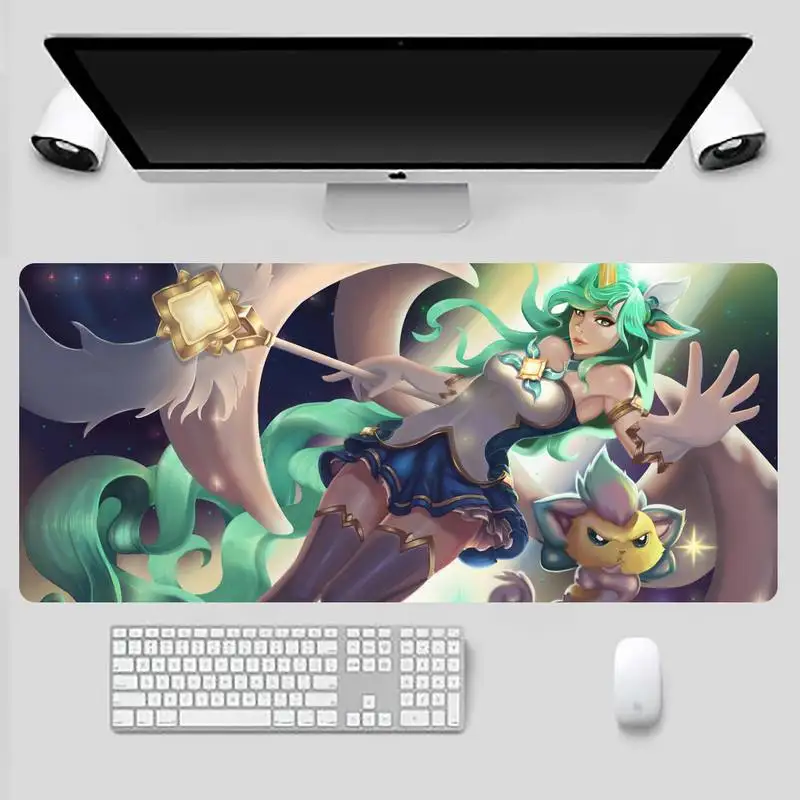 

Star Guardian Ahri Splashart gamer play mats Mousepad Desk Table Protect Game Office Work Mouse Mat pad X XL Non-slip