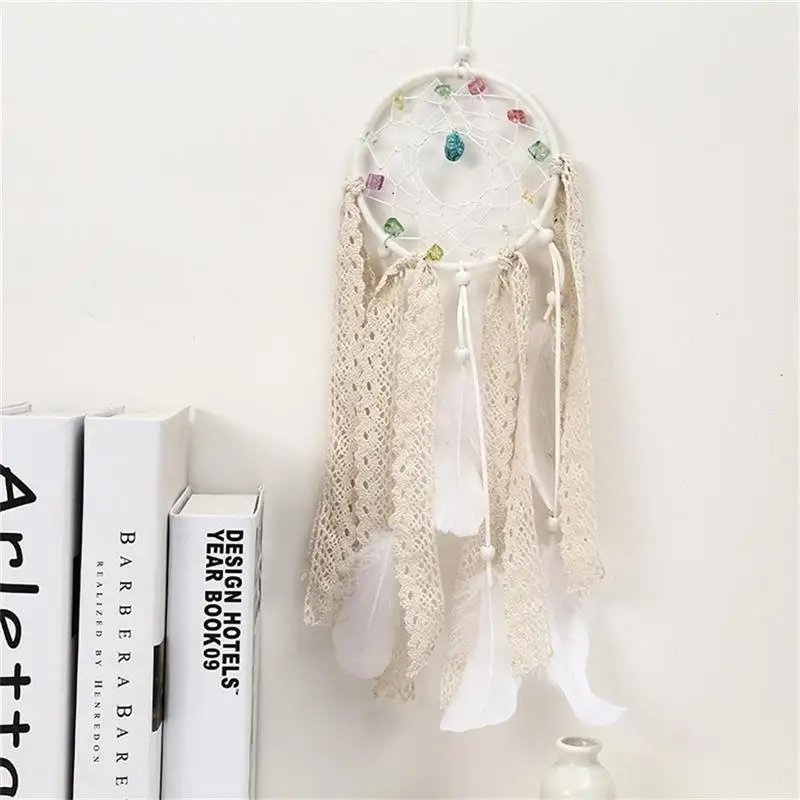 

Dream Catcher Led Handmade Dreamcatcher Feathers Night Dream Catchers Ornament Wall Hanging Wind Chimes for Home Room Decoration