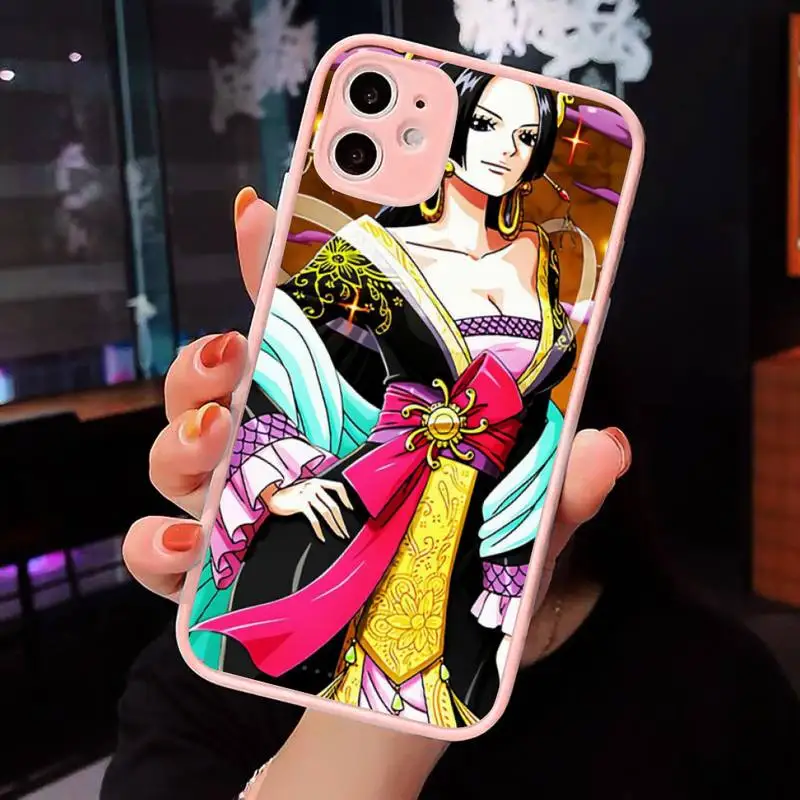 

One Piece Sexy Boa Hancock amine Phone Cases Matte Transparent for iPhone 7 8 11 12 s mini pro X XS XR MAX Plus cover funda