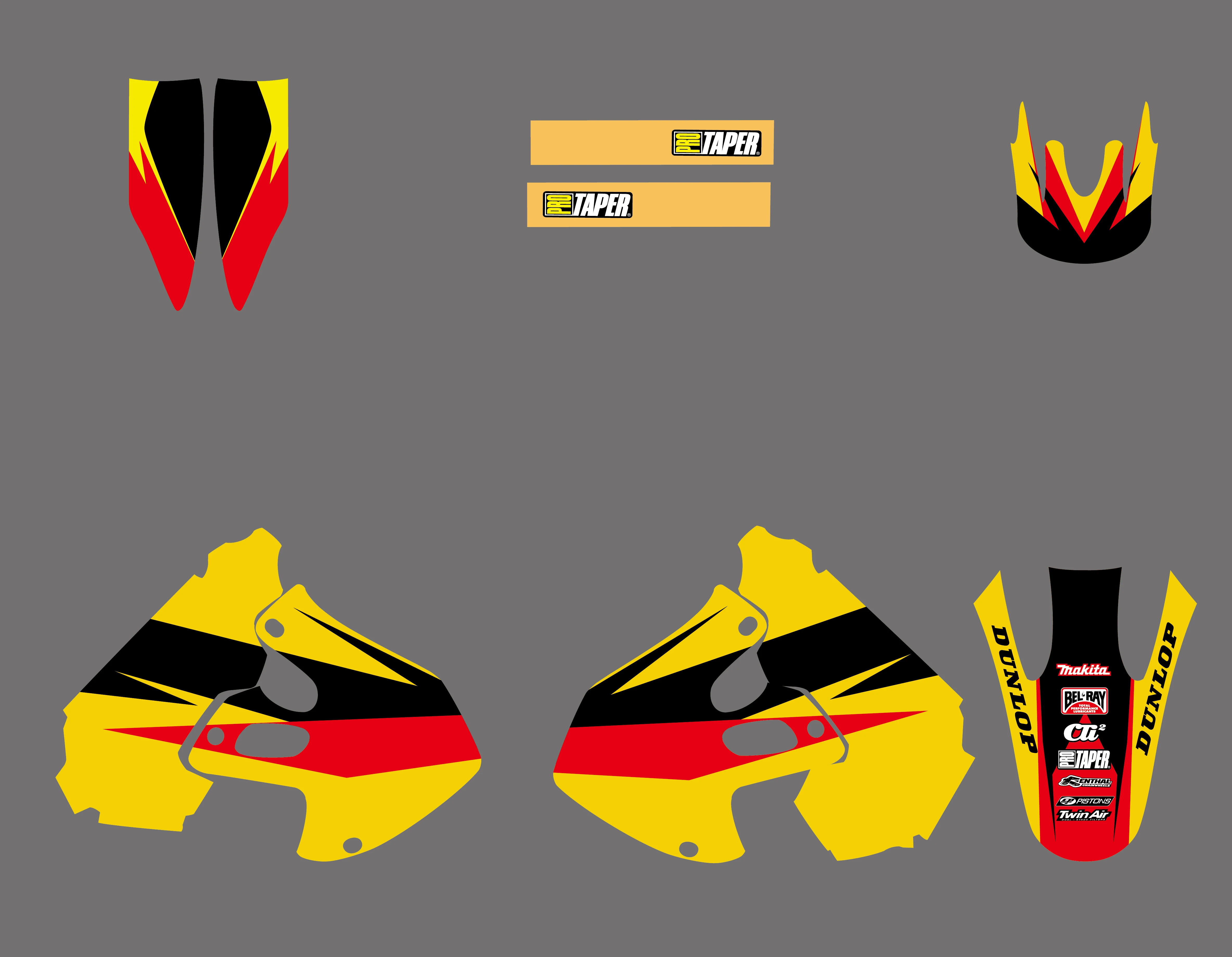 Мотоциклетный новый стиль КОМАНДА ГРАФИКА фон наклейка комплект для Suzuki RM125 RM250 RM