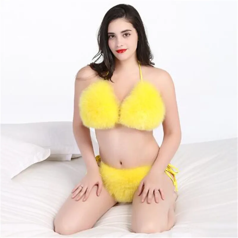 Шлепанцы женские из натурального Лисьего меха модные пушистые меховые наборы с