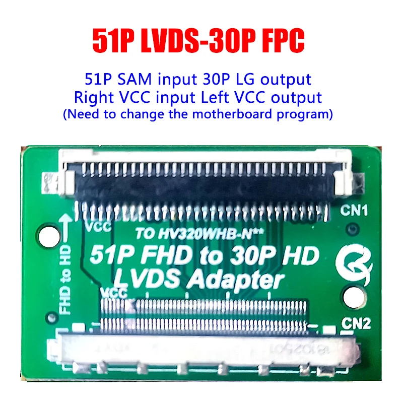 51 Pin FHD на 30 HD адаптер LVDS доска FFC FPC Конвертер Коннектор для LG SAM transfer VCC левая и