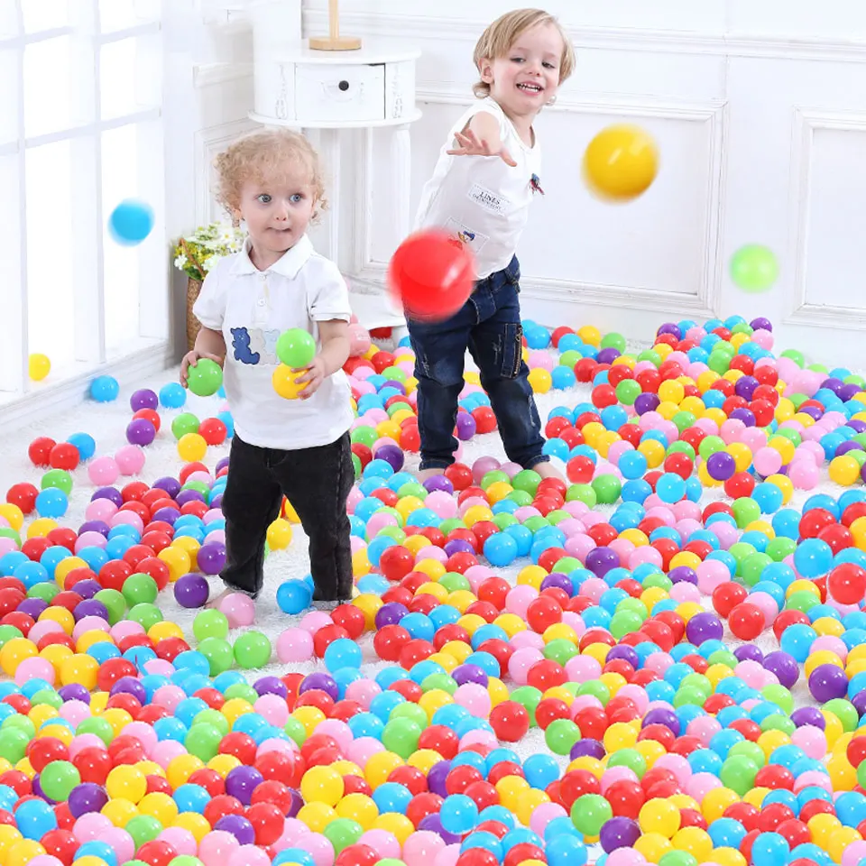 50-200pcs Colors Baby Plastic Balls Water Pool Ocean Wave Ball Kids Swim Pit With Basketball Hoop Play House Outdoors Tents Toy | Игрушки и