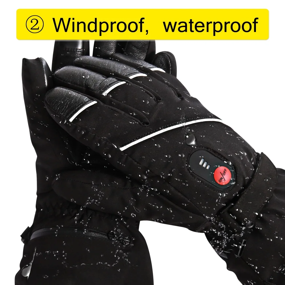 Спасителя Для мужчин женщин с электрическим подогревом перчатки Перезаряжаемые