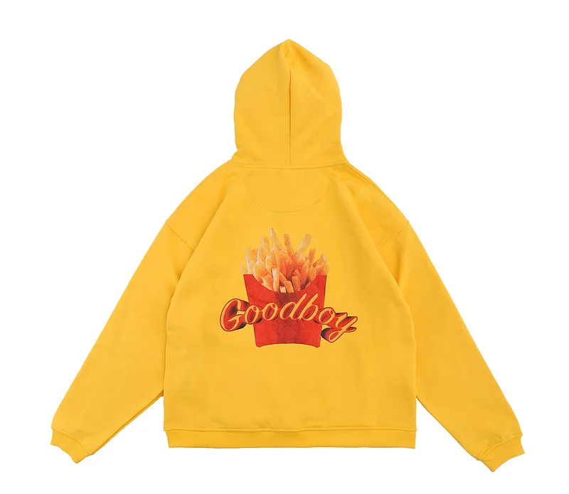 

2021FW GOODBOY XOXOGOODBOY French Fries Print Hooded Sweatshirt HipHip High Street Oversize Hoodie Men Women Fleece Hoody