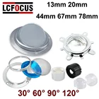 Светодиодный ная линза 30 60 90 120 градусов Оптическое стекло 13 20 44 67 78 мм зеркальный коллиматор подходит для чипа высокой мощности 20 Вт 30 Вт 50 Вт 100 Вт