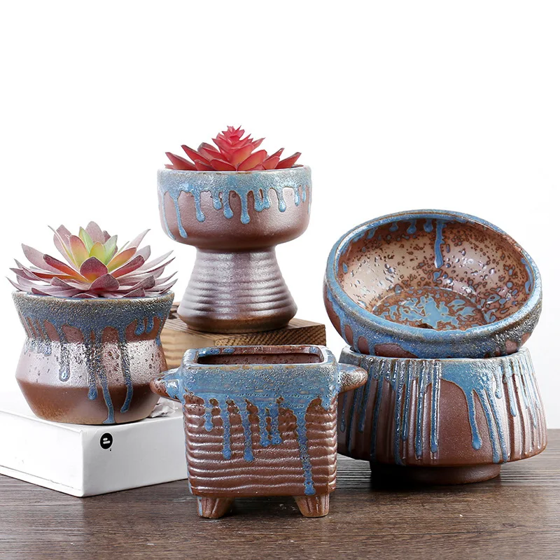 

Creative Floor Ceramic Green Plant Ceramic Flower Pot Small Modern Minimalist Nordic Living Room Interior Pot Plant Pot