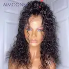 Глубоко вьющиеся синтетические волосы парик человеческих волос парик Синтетические волосы на кружеве al парик человеческих волос парики шнурка предварительно 13x4 парики из натуральных волос на кружевной Синтетические волосы на кружеве Remy 150 плотность