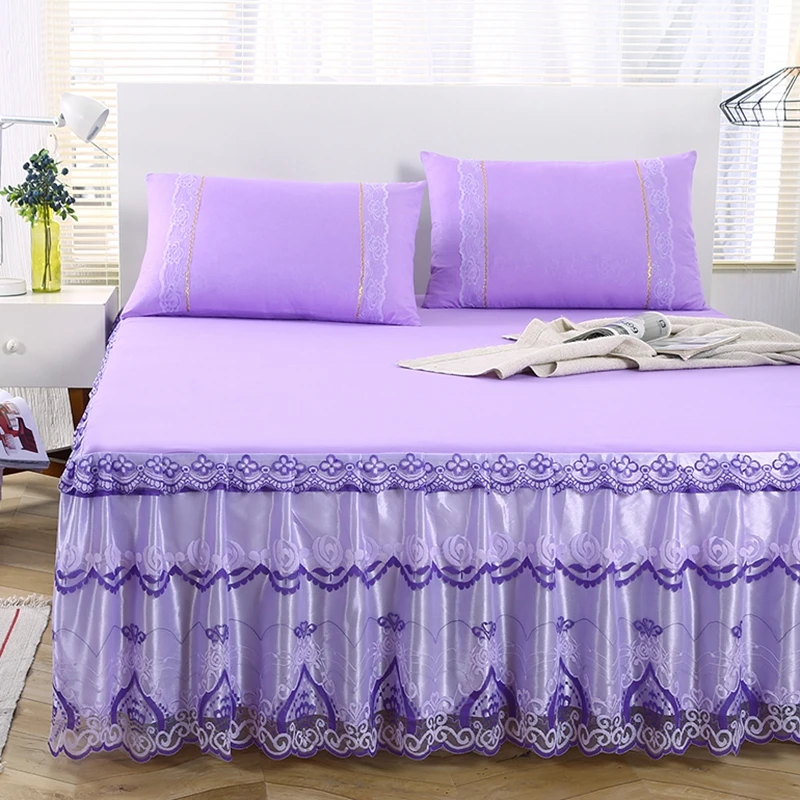 Фиолетовая кружевная серия натяжных простыней покрывало для спальни скатерть