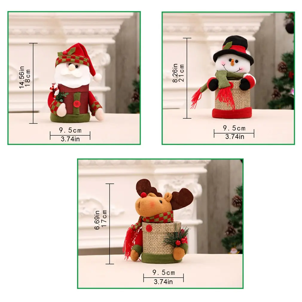 

Christmas Decoration Creative Candy Cans Colorful Linen Gift Can Cute Candy Storage Jar Small Items Collection Tank