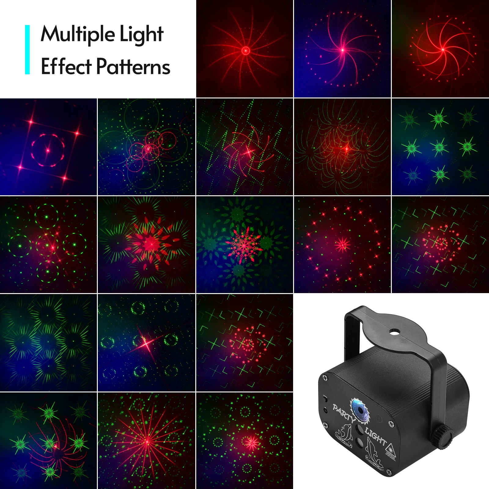 Muslady IGB-T818 Mini Projector Light Stage Beam Lights USB Powered Sound Activated Remote Control with Strobe Flash Effects | Спорт и