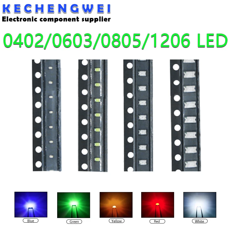 100 шт. 0402 0603 0805 1206 smd led красный желтый и зеленый цвета белого и синего цвета оранжевый светильник светодиод прозрачный СВЕТОДИОДНЫЙ светильник набор диодов