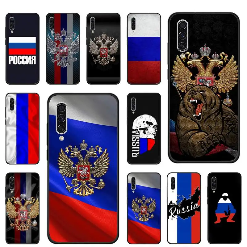 

Russian flag art eagle Phone Case For Samsung galaxy S note 7 8 9 10 20 fe edge A 6 10 20 30 50 51 70 lite plus Soft Funda