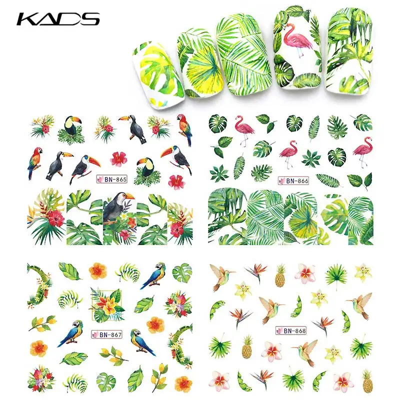 KADS БОЛЬШОЙ 1 компл. (11 Лист В 1). Вода пропуск Ногтей Наклейки Мультфильм дизайн