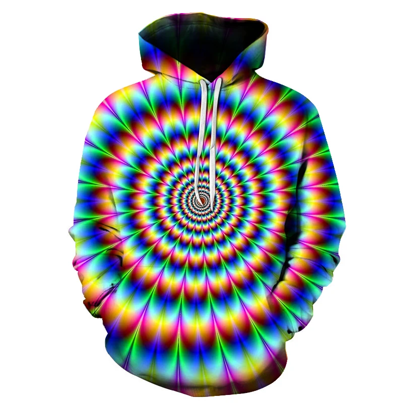 Новый для мужчин/женщин Красочный галстук толстовки Толстовка Повседневная