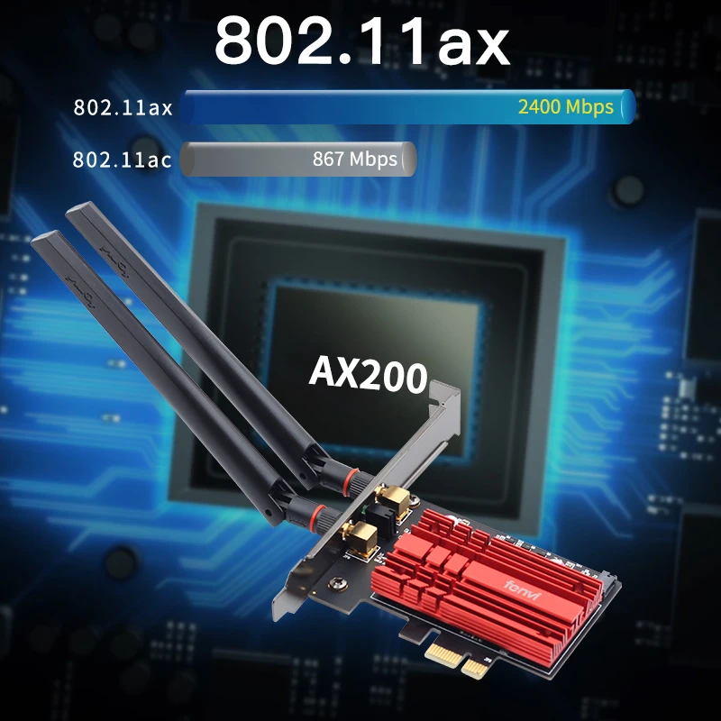 3000 Мбит/с Dual Band 2 4 Гбит/с WiFi 6 AX200 гигабитная сетевая карта Pcie Wi Fi Bluetooth 5 0