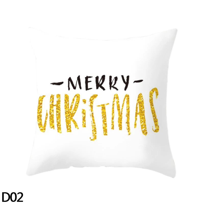 D02 merry christmas 45*45 см звезда олень Рождественское дерево Отпечатано Merry Рождественская наволочка для подушки декоративная наволочка для подушки автомобиль диван год Рождество домашняя декоративная подушка - Цвет: D02 merry christmas