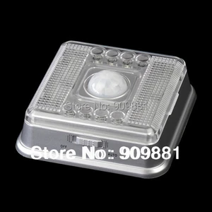 Умный ночник с 8 светодиодами, беспроводной светильник с датчиком движения, питание от батарейки, 8 светодиодов, для авто, кабинета, прихожей