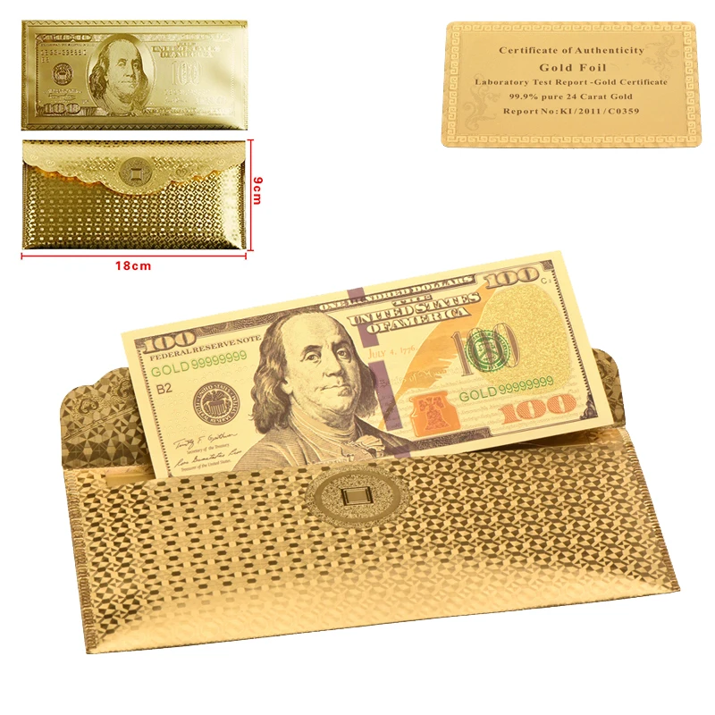 Роскошный домашний декор WR Золотая банкнота качество мировые деньги за сувениры