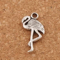 flamingo crane standing on one leg charm beads 12x23 5mm 150pcs zinc alloy pendants jewelry diy l186