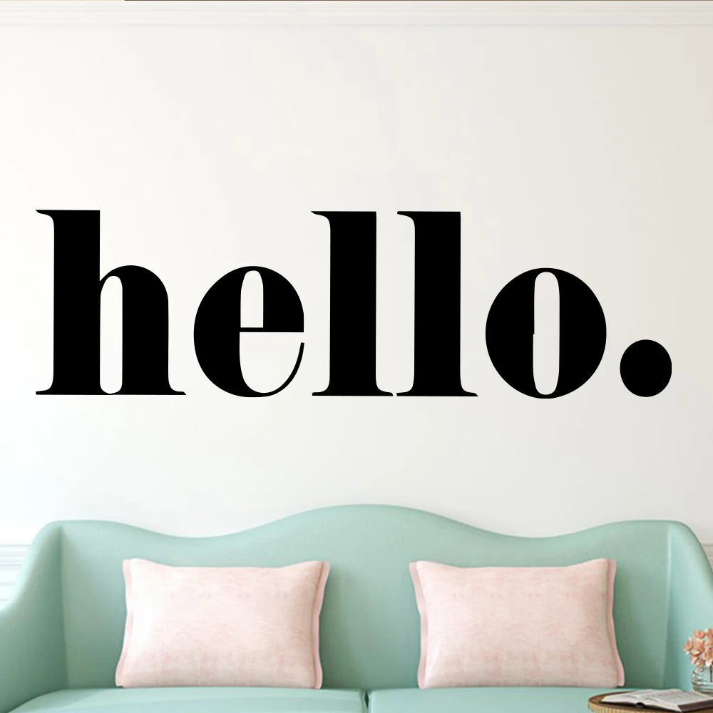 Скандинавские Hello quotes настенные художественные виниловые наклейки для детской