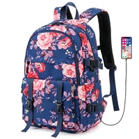 floral laptop backpack bookbag for teens college daypack travel bag water resistant high school bag backpack for girls women