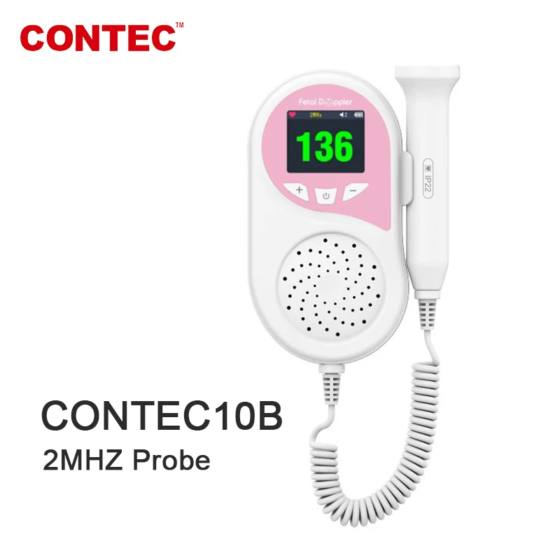 

CONTEC10A/10CPocket фетальный допплер 2 МГц/3 МГц зонд водостойкий Babysound детский монитор сердцебиения домашний цветной экран для рук