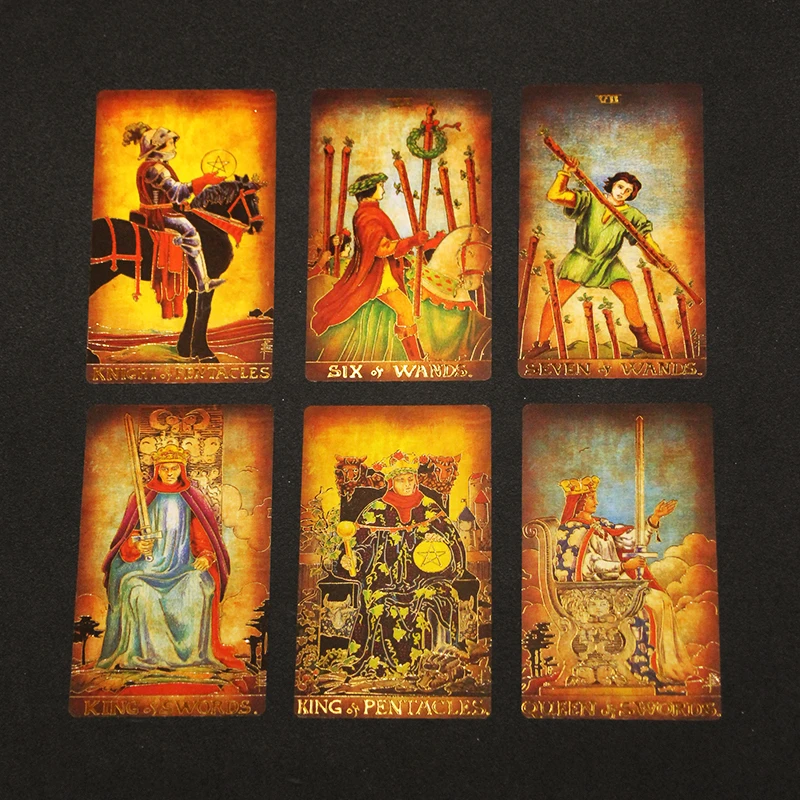 2022 New Design Luxury Bronzing Process Tarot Full English Version Gothic Font Oracle Card Divination Fate Table Game Gift | Спорт и