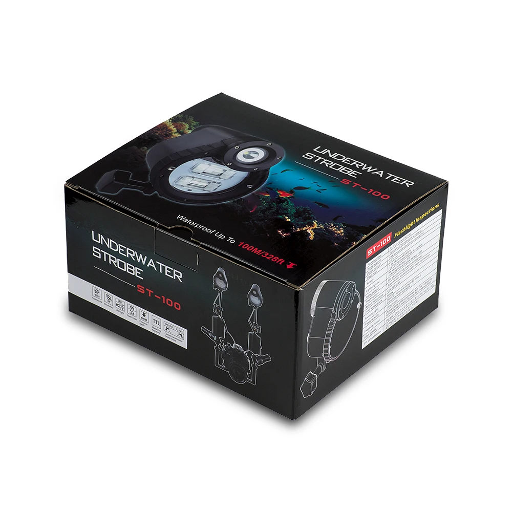 Seafrogs ST-100 PRO подводный стробоскоп вспышка Фотостудия вспышка для A6500 A6000 A7 II RX100 I/II/III/IV камера Дайвинг чехол