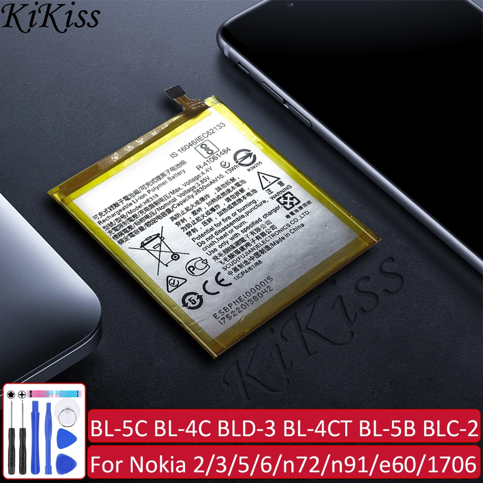 Батарея BL-5C BL-4C HE338 BLD-3 BL-4CT HE319 HE330 BL-5B BLC-2 BLB-2 HE321 HE336 HE316 HE317 для Nokia детей возрастом 2 3 5