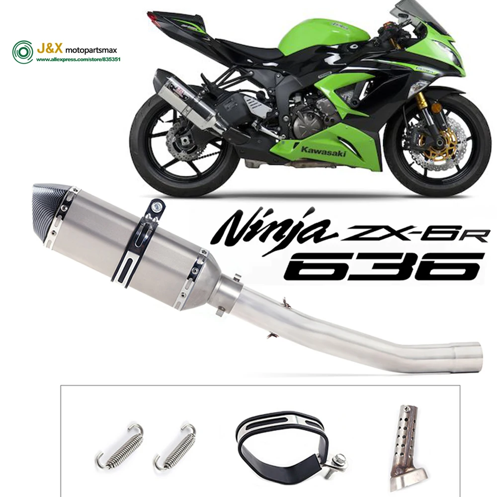 

SLIP-ON FOR KAWASAKI NINJA ZX-6R ZX6R ZX636 Exhaust MOTORCYCLE EXHAUST ESCAPE MODIFID ADAPTER LINK MIDDLE PIPE Exhaust