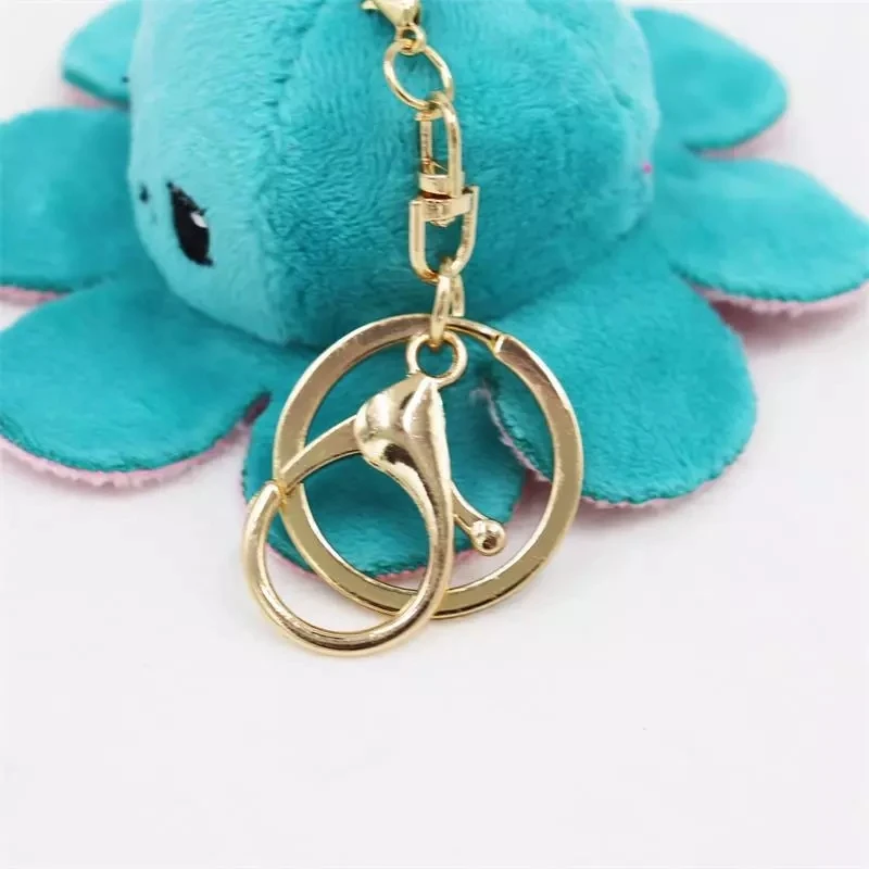 

New Octopus Keychain Fashion Stuffed Two Sides Octopus Key chain and Turn Over Bag Pendant Plush Animal