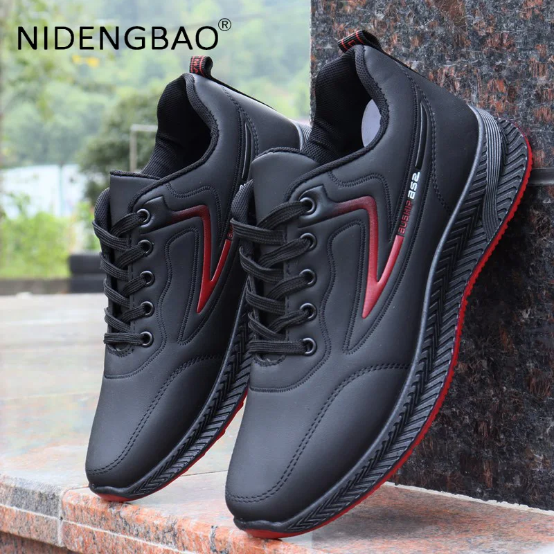 Autumn Winter Men Sneakers Running Shoes Thick Sole Lace Up Waterproof Outdoor Walking Sports Shoes Casual Footwear Gym Trainers